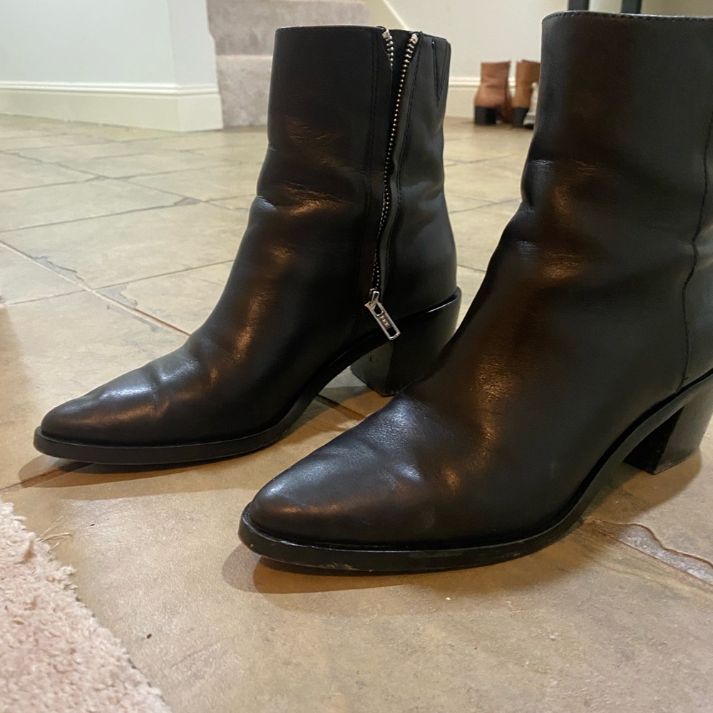 Black Leather Ankle Boots